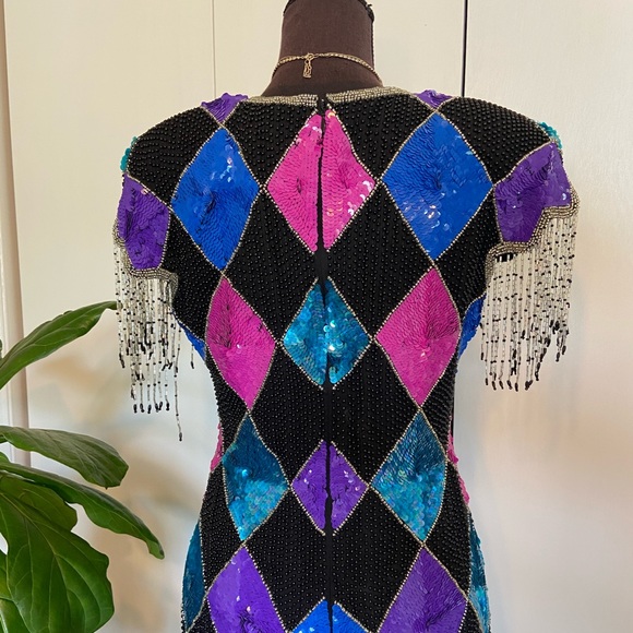 Vintage Beaded Gown | Silk Dress | Harley Quinn - Picture 16 of 16